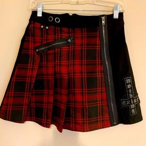 Killstar Calling Alice Tartan Mini Skirt
